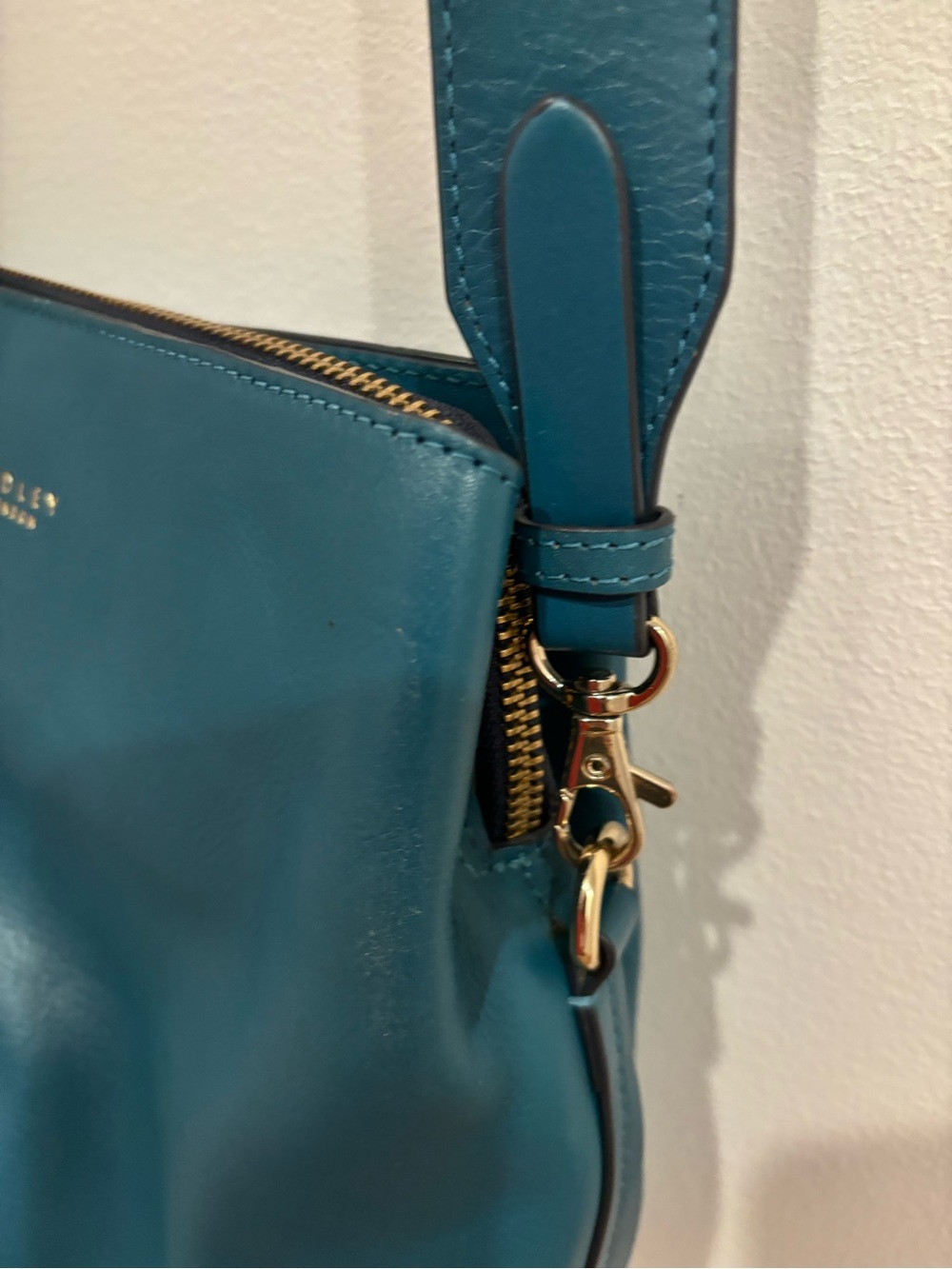 Radley London Dukes Place Crossbody Blue Leather Adjustable Strap with Dustcover - Picture 4 of 15